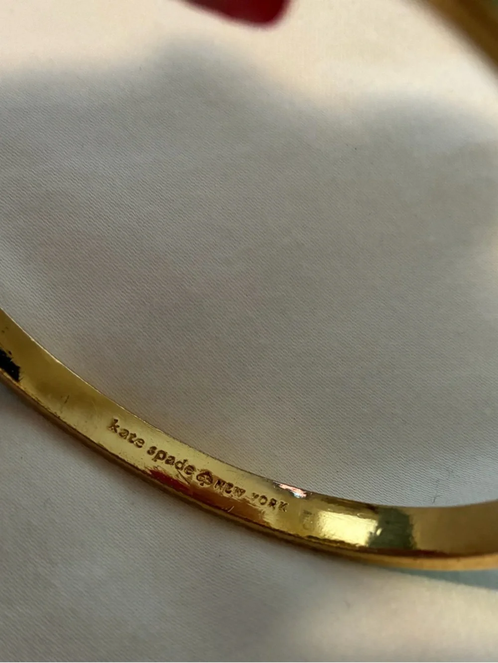 Kate Spade Green and Gold Bangle Bracelet - Picture 2 of 4